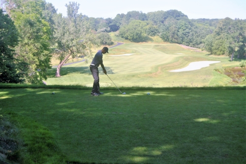 Tee shot from the elevated 5th hole