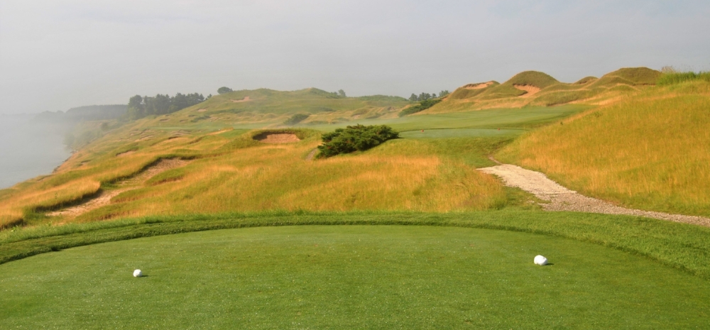 Looking out over the fourth hole from the green tees