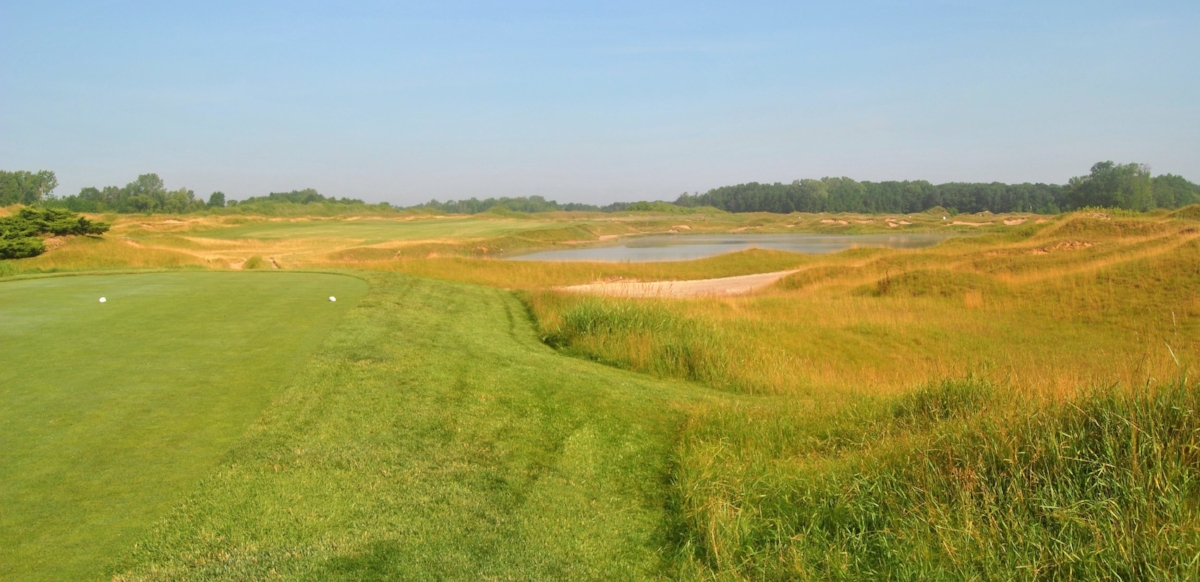 The view from the green tees on the fifth hole