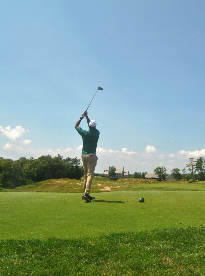Tee shot on the final hole - so sad to see this round end.