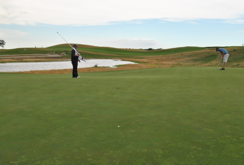 Steve is set to putt while I await my birdie putt.