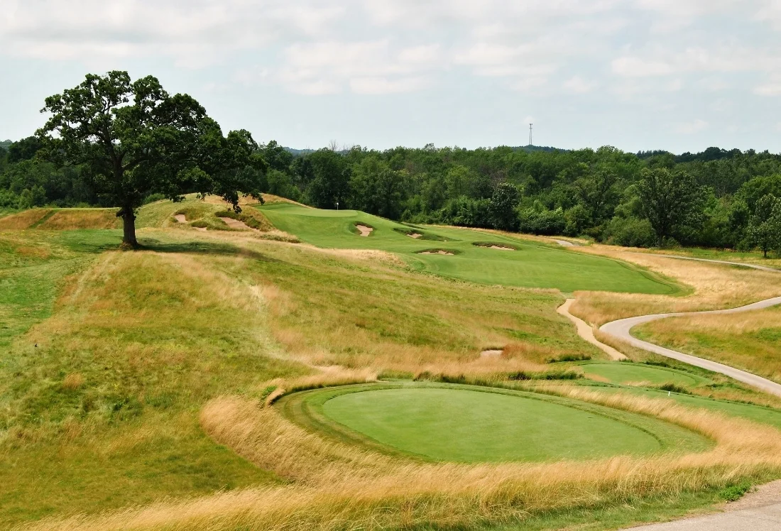 The middle left bunker in the fairway is the Cantlay Bunker