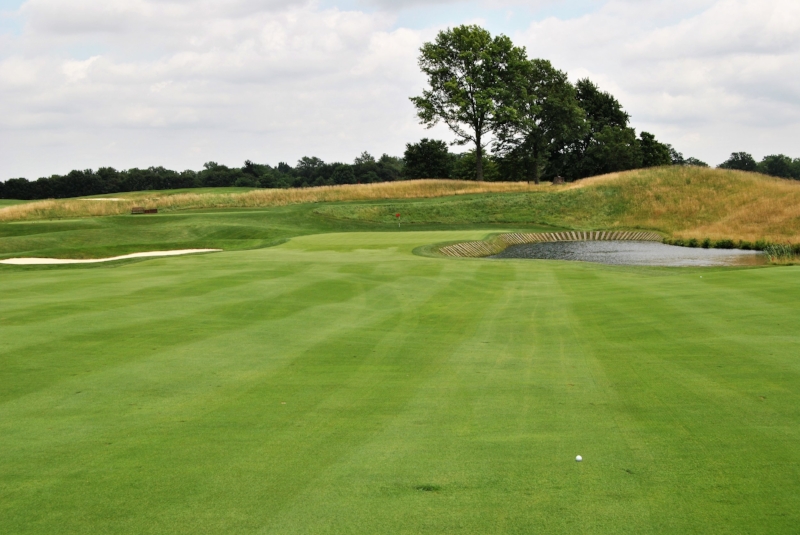 The approach to the 16th green after hit my drive in the fairway.