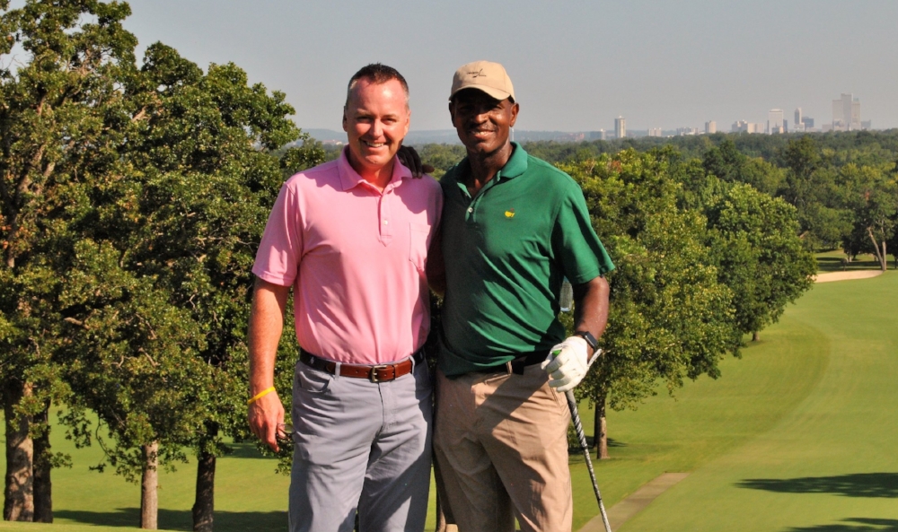 Standing on the first tee with Cary Cozby, 2016 PGA Professional of the Year.