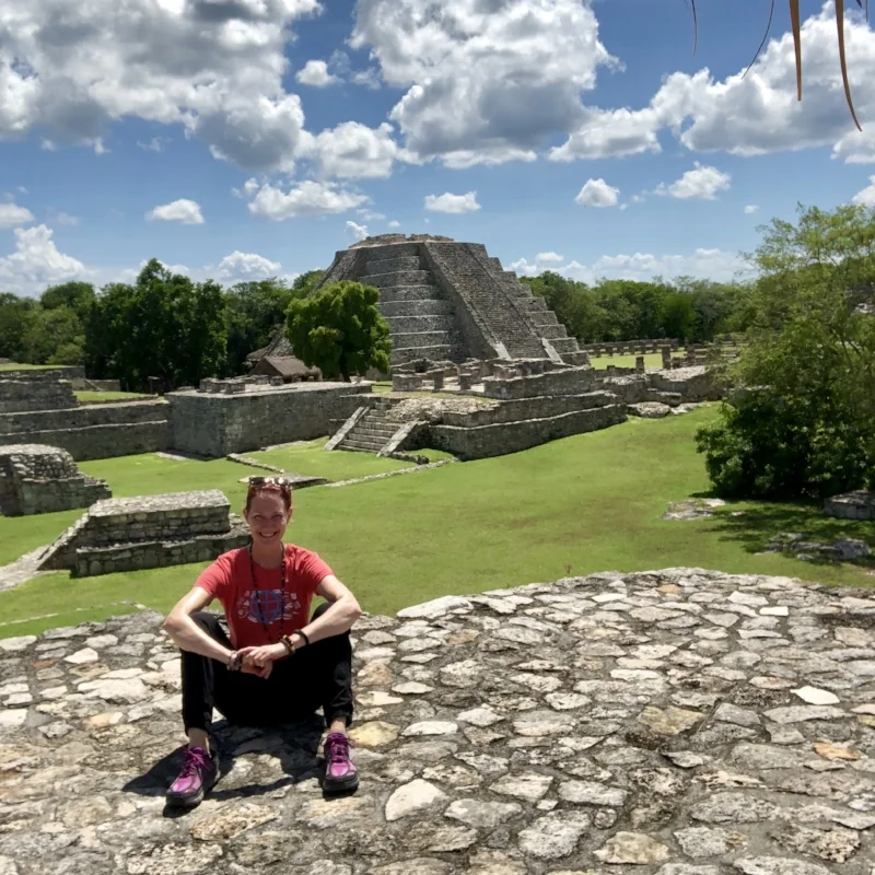 Visiting ruins at Mayapan