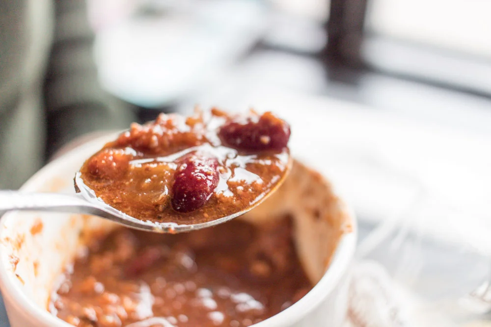 The recommended chili that was so good we should have ordered our own.