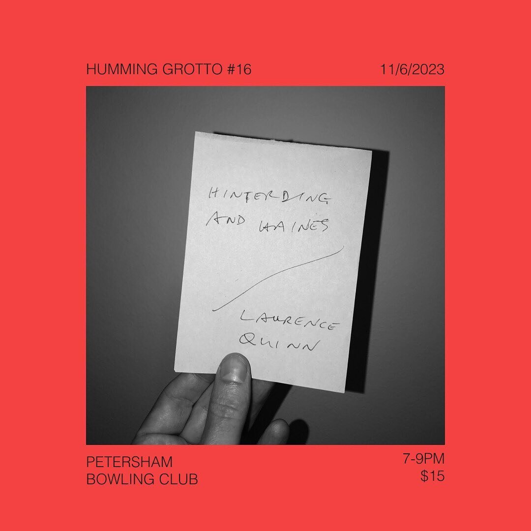 Humming Grotto this Sunday with Hinterding &amp; Haines, and Laurence Quinn. @l_e_quinn_ @joycehinterding @plinny_the_alpinist