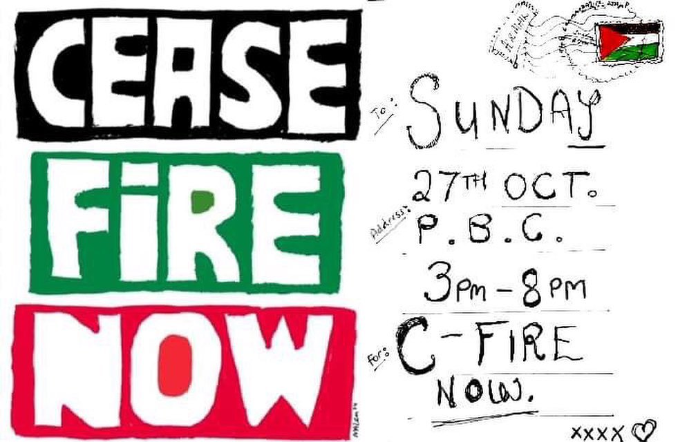 There are many gigs happening this weekend - but we&rsquo;d like to draw particular attention to this Ceasefire Now gig on Sunday 27th October at @thepbc 

Presented on unceded Gadigal-Wangal country, in support of the citizens of Gaza. 

Proceeds go