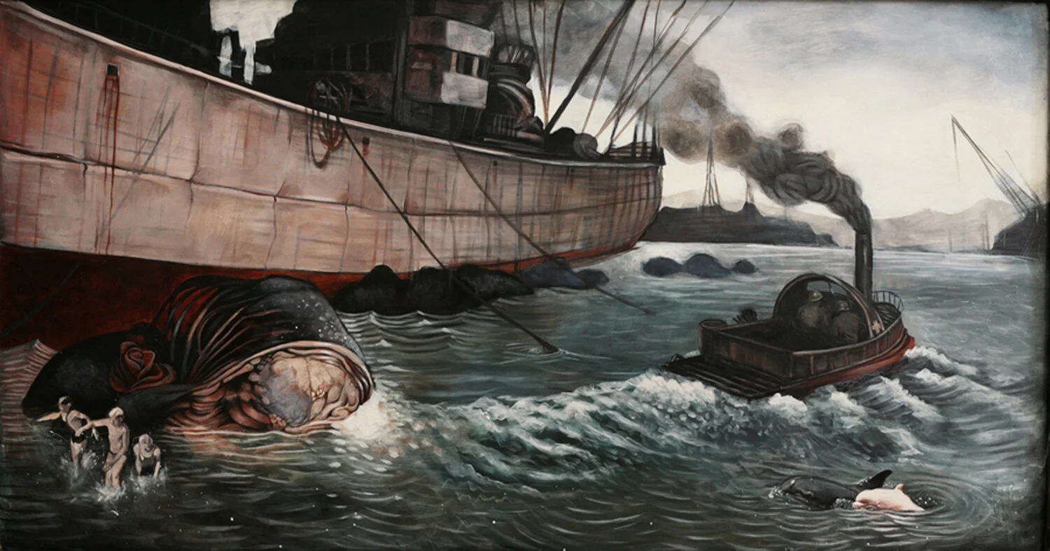 Industrial Waste and Magic - 24x36" Acrylics on wood panel. 2012