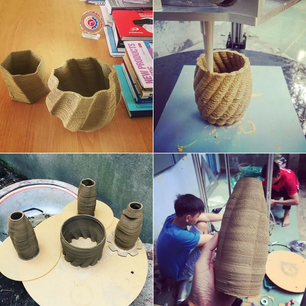  Sinh viên chế máy in 3D, biến đất sét thành đồ gốm tinh xảo