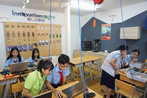 Mô hình không gian sáng tạo - Innovation Space tại trường THCS CMT8, Quận 10, TP.HCM.