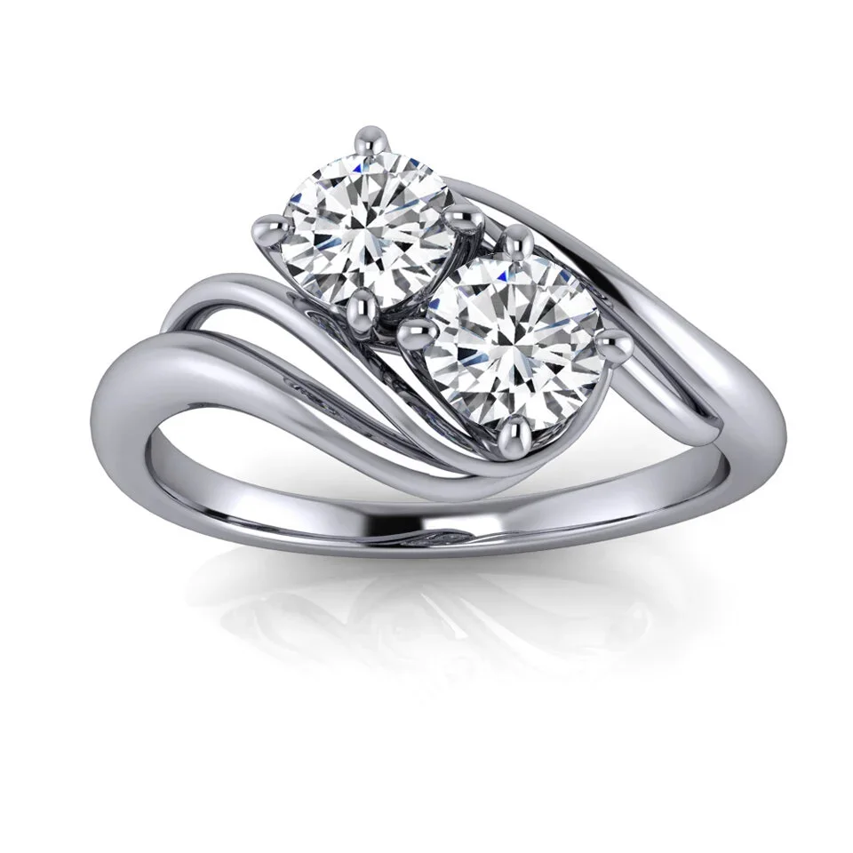 Bague Toi et Moi à deux pierres réalisée sur mesure à Genève
