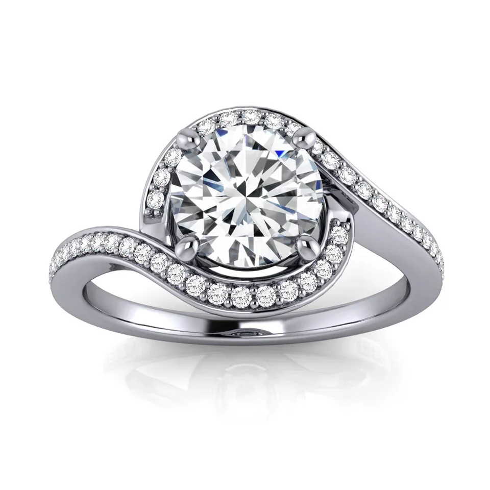 Bague halo en diamant réalisée sur mesure à Genève