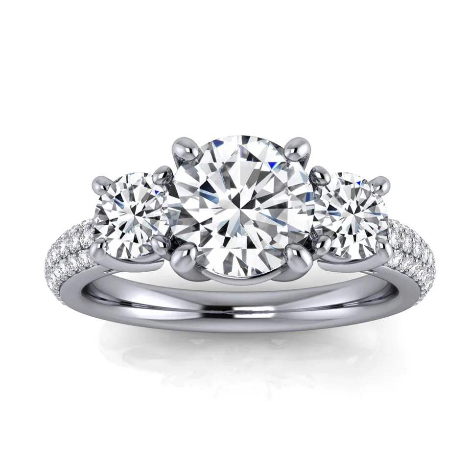 Bague trois pierres réalisée sur mesure à Genève