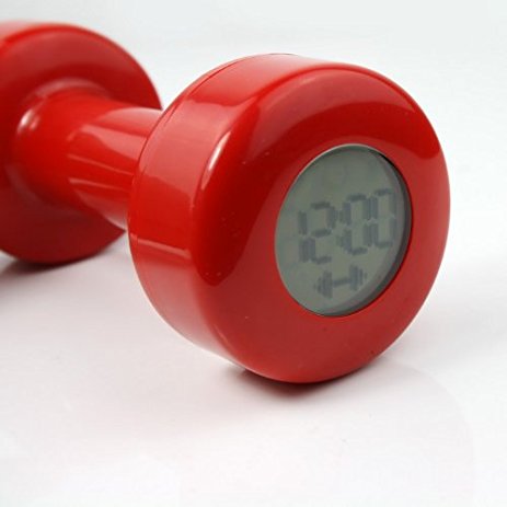 Novel Creative Red Dumbbell Alarm Clock