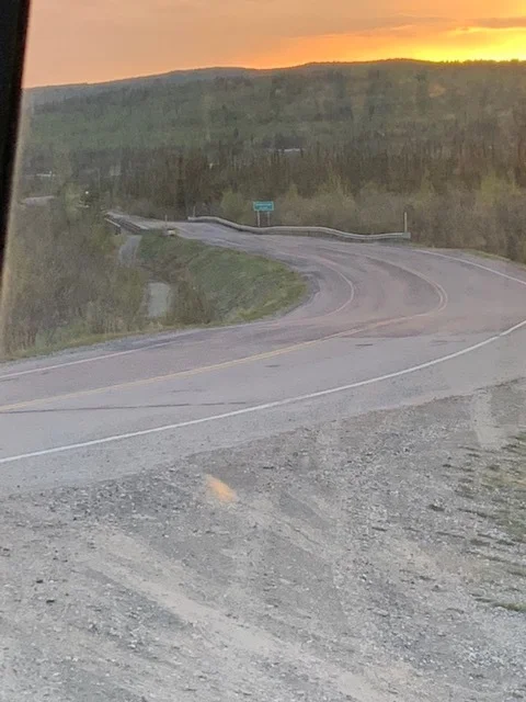 Check out the frost heaves in the road: