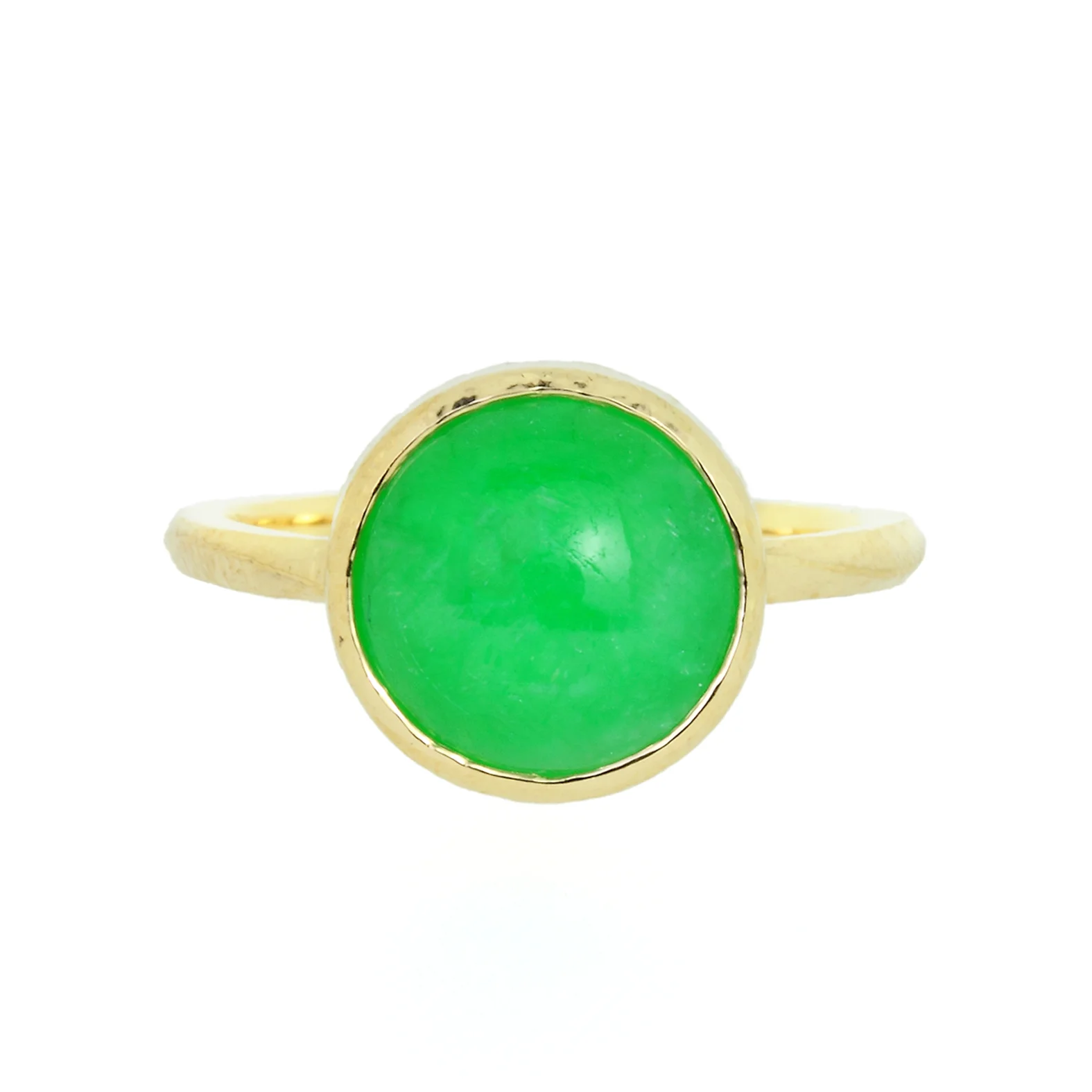 Jade Wave Bezel Solitaire Ring