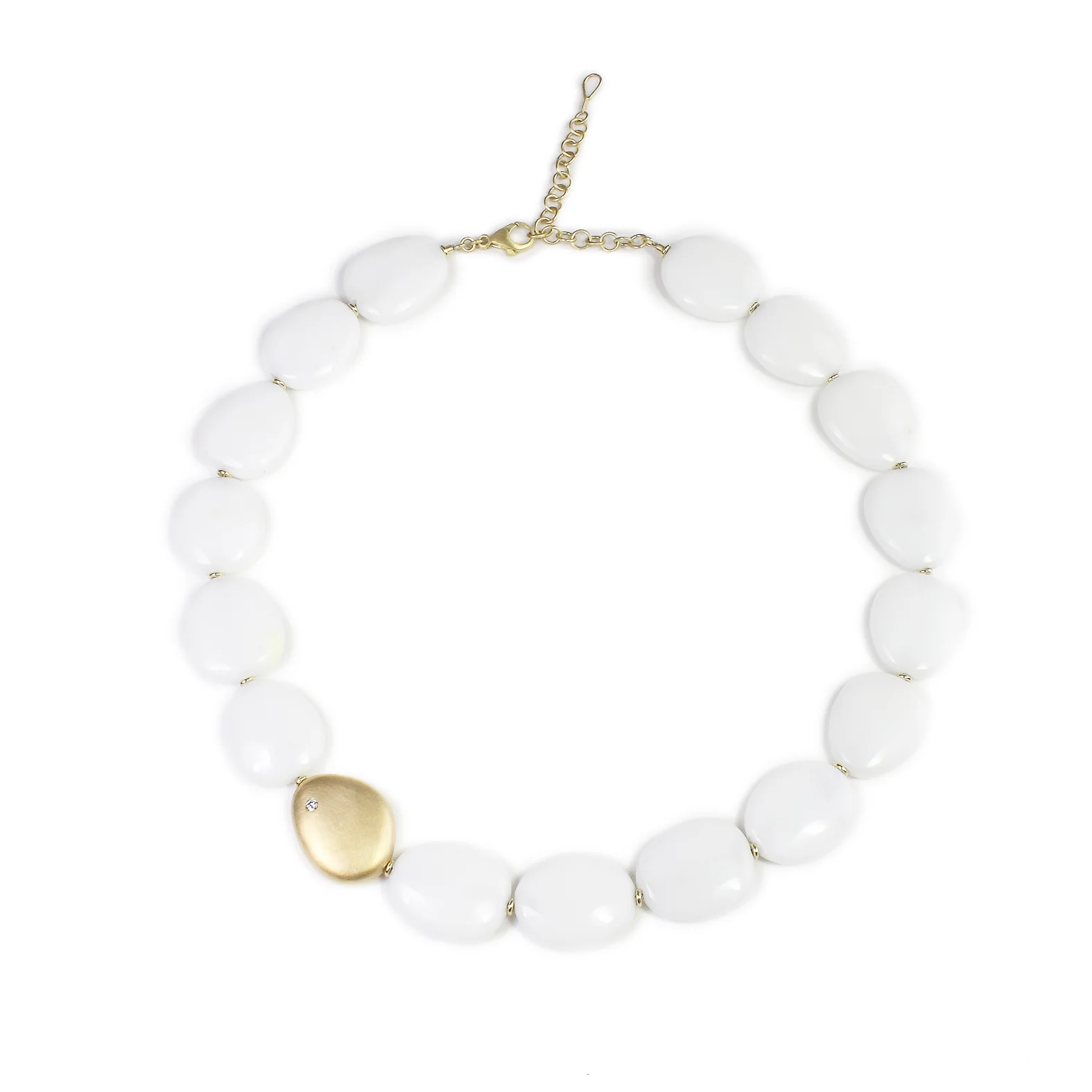 N-06-Y-WM-007 - Italian White Carrara Marble Skipping Stone Necklace .jpg