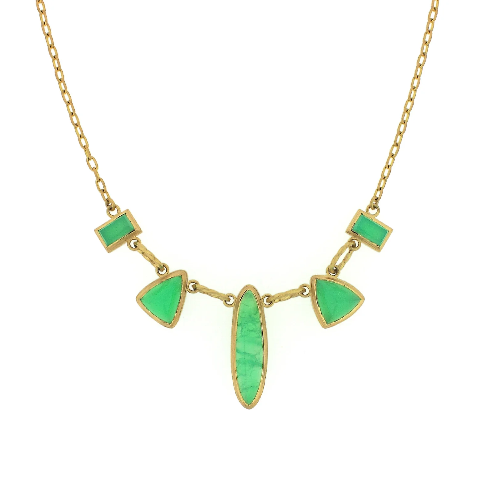 Chrysoprase Reef Wave Necklace