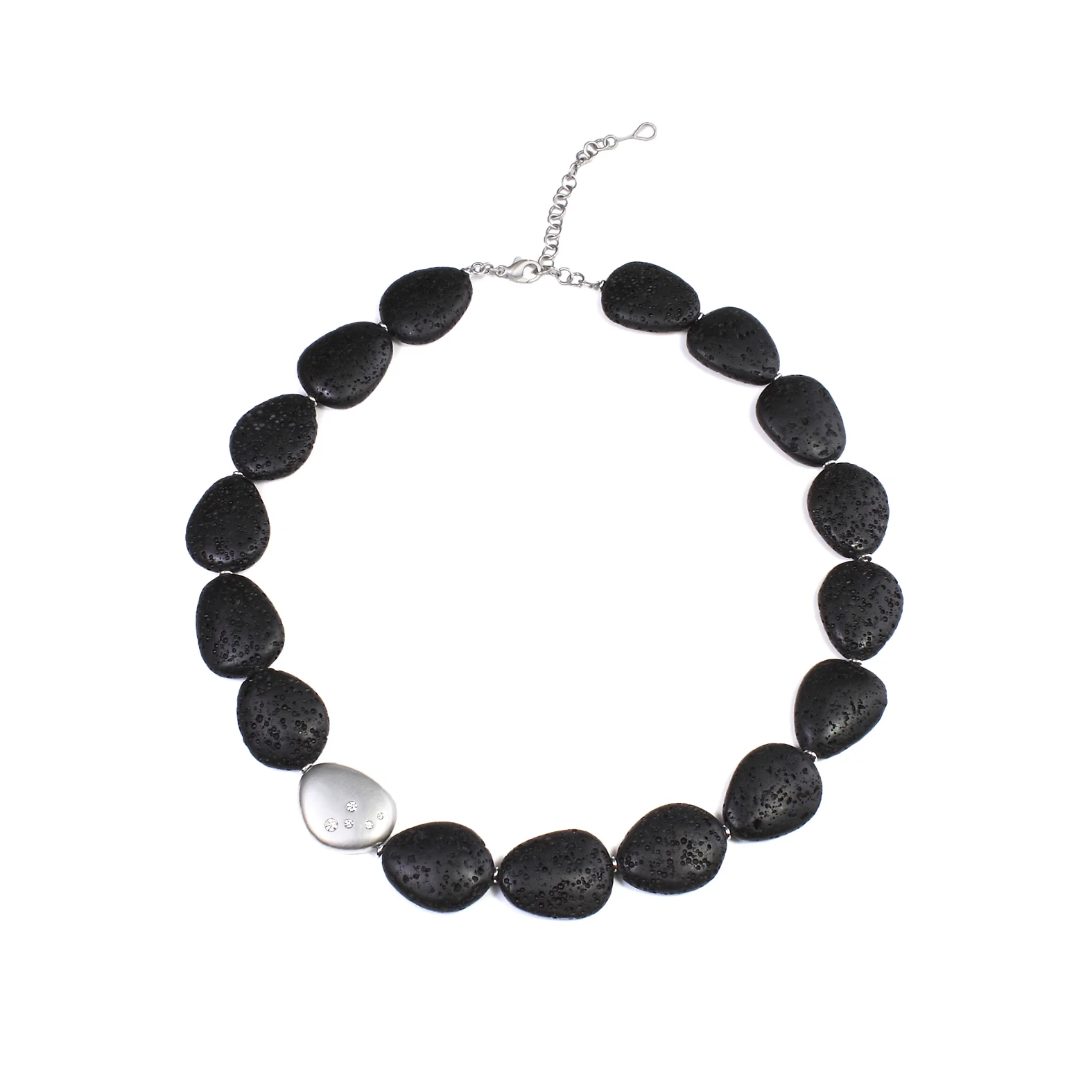Canary Islands Lava Rock Skipping Stone Necklace