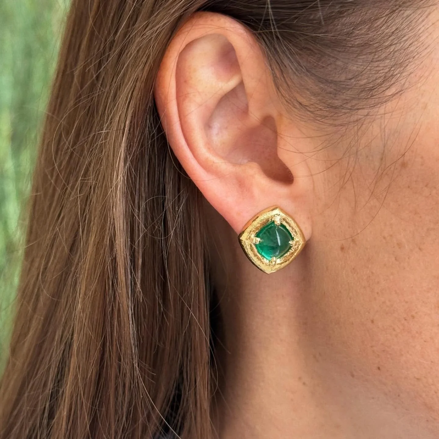 Green is gorgeous!

One of a kind 7.50ctw emerald earrings in 18k yellow gold.  These are available, send us a message to inquire or stop by and try them on!