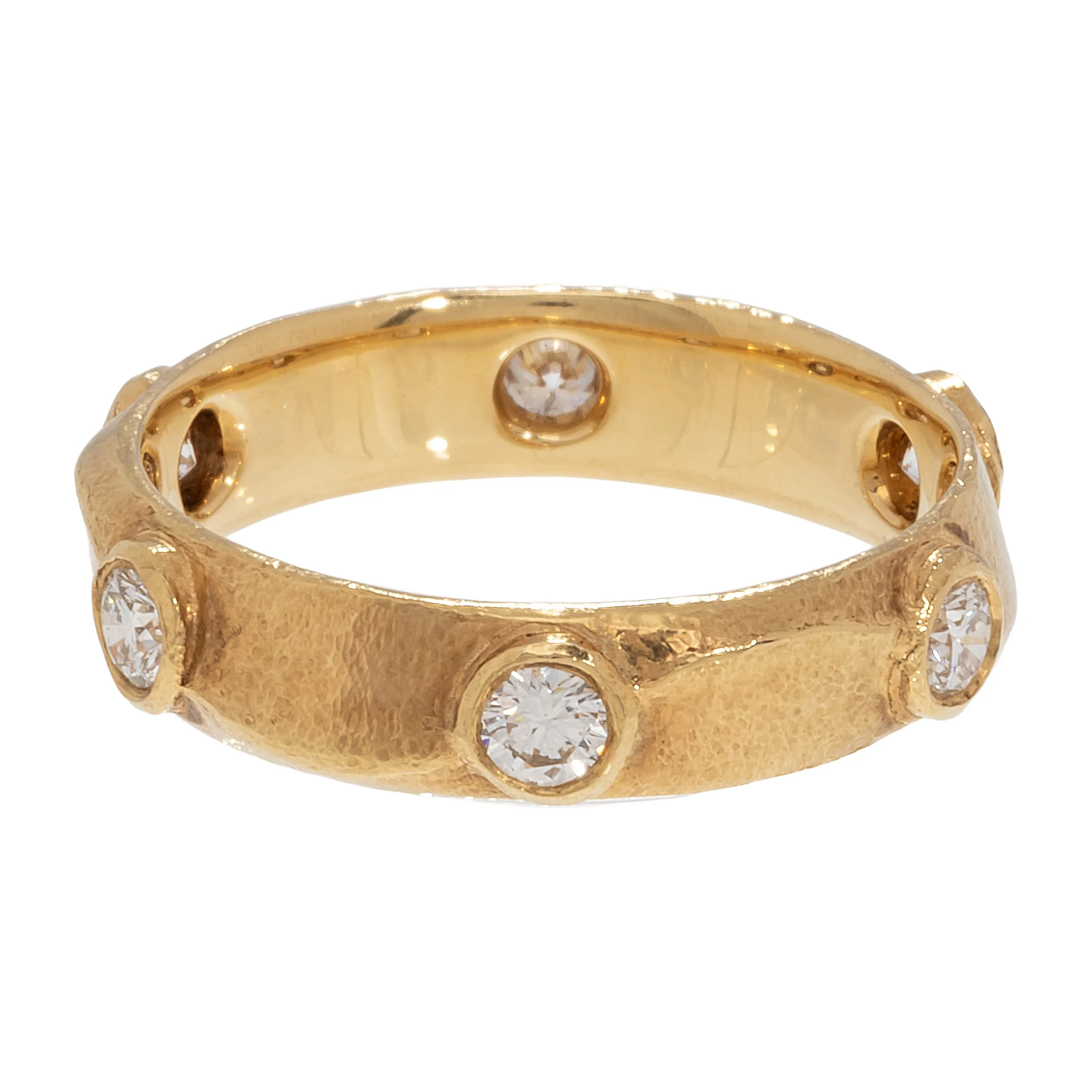 18K Yellow Gold Wide Lantern Band Ring