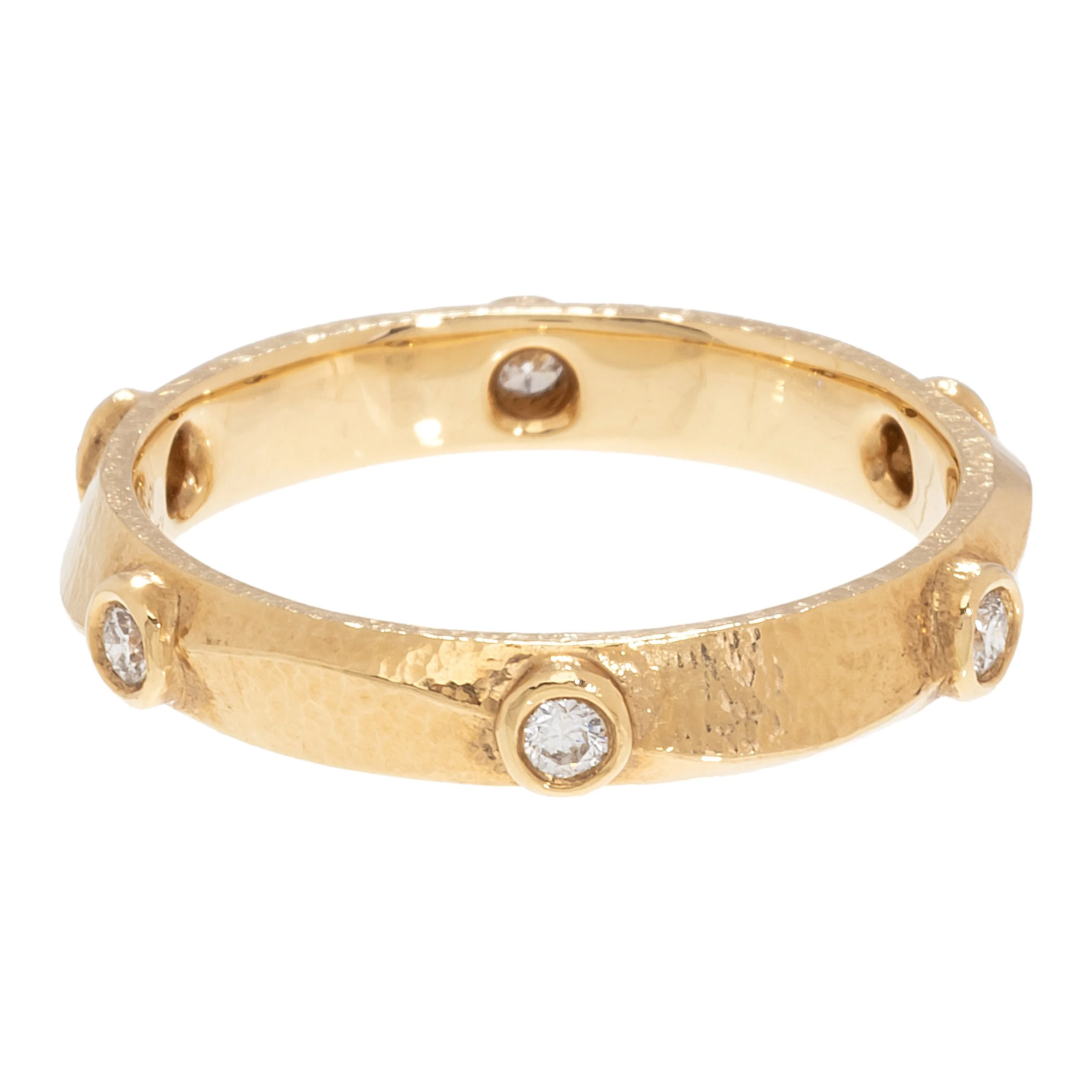 18K Yellow Gold Narrow Lantern Band Ring