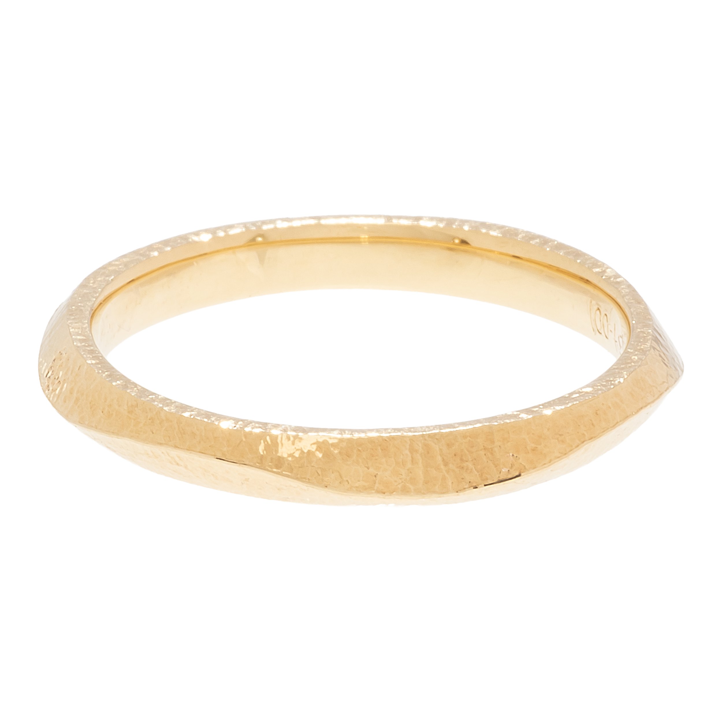 18K Yellow Gold Wave Band Ring – 2.3mm Wide