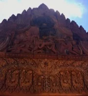 Viet Kong bullet holes at Banteay Srei