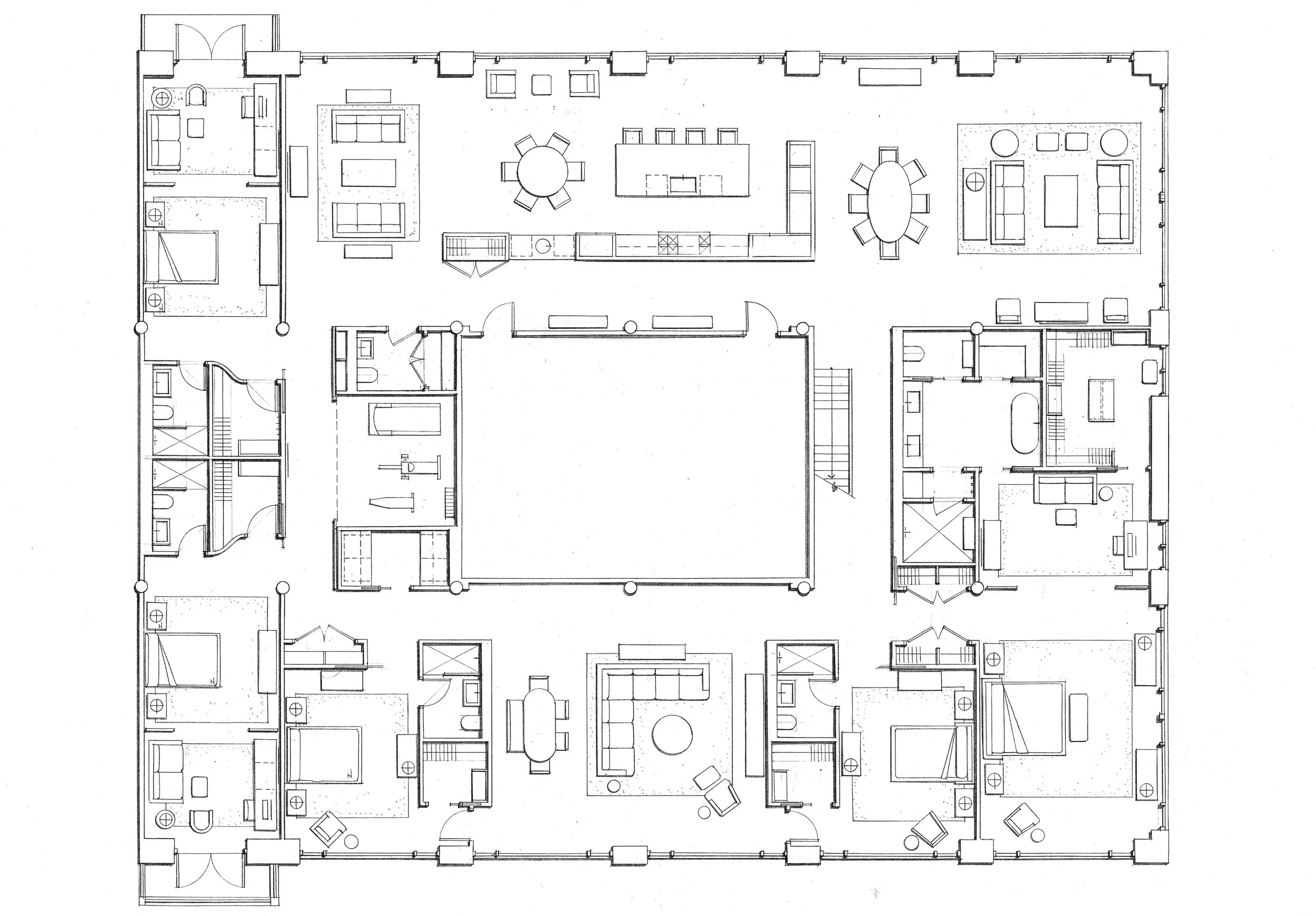 This Brooklyn penthouse features an open loft-like layout.