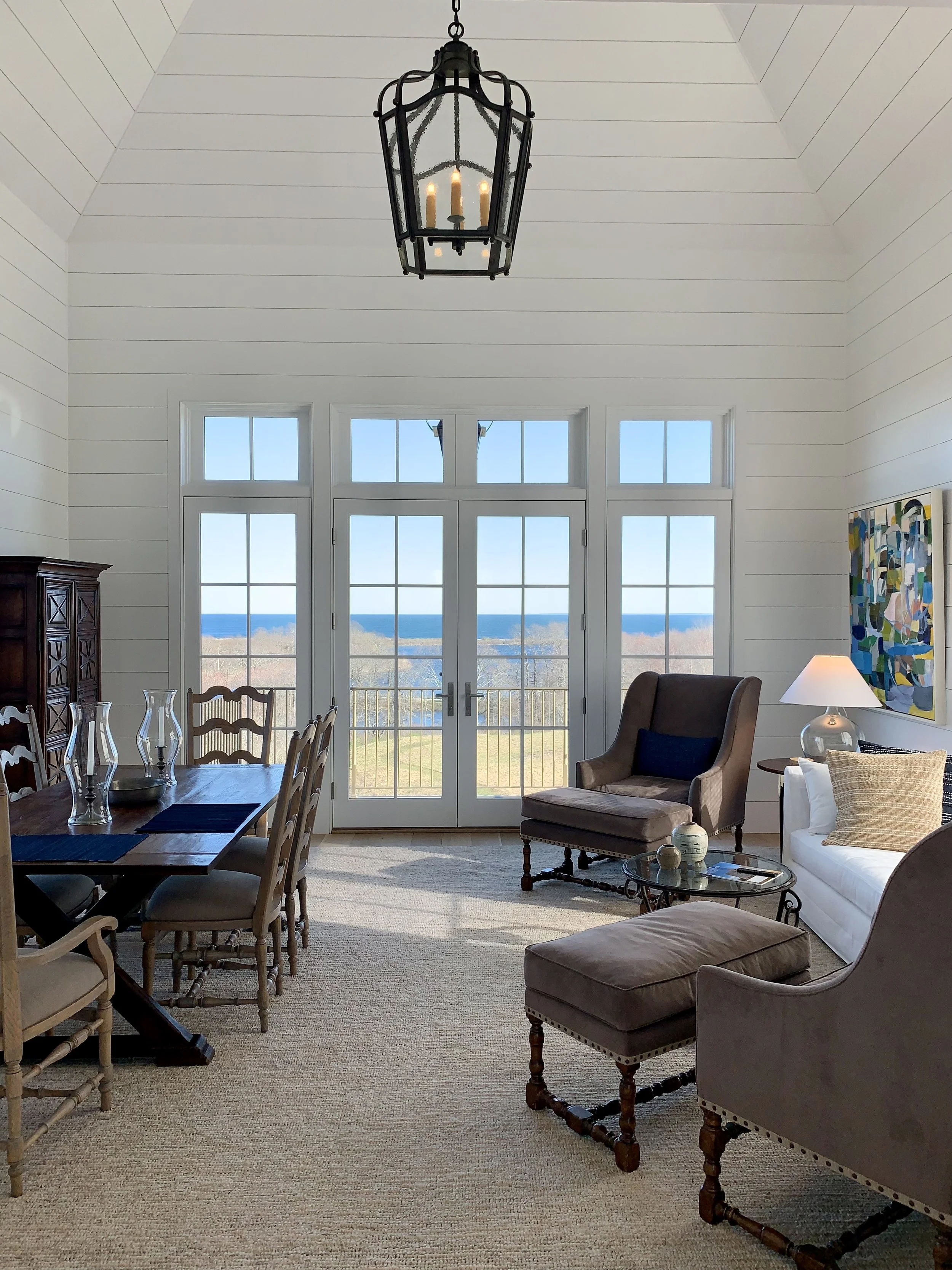 The Living Room is at the top of the tower, capturing the expansive water views.
