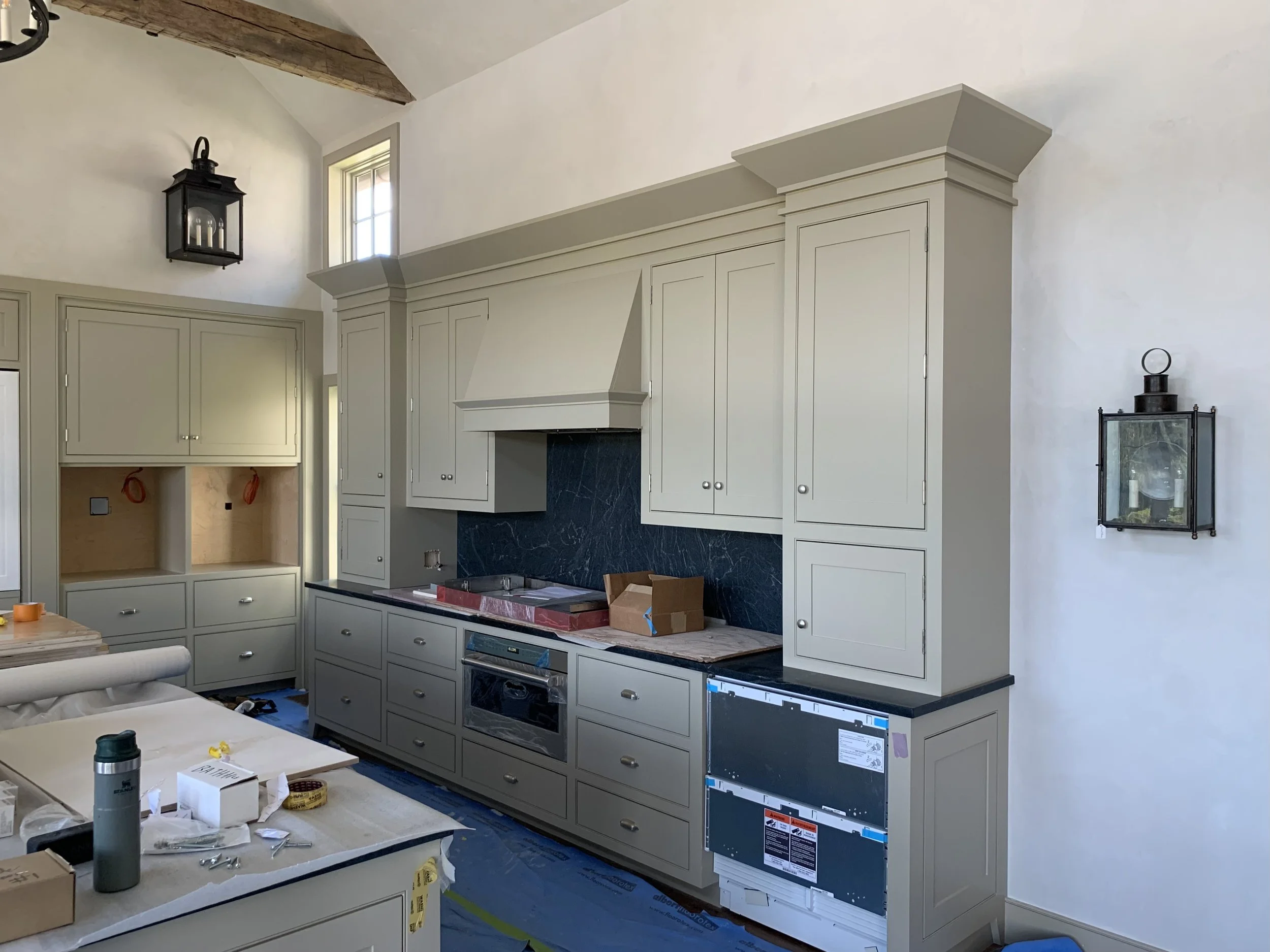 The Kitchen features highly figured soapstone.