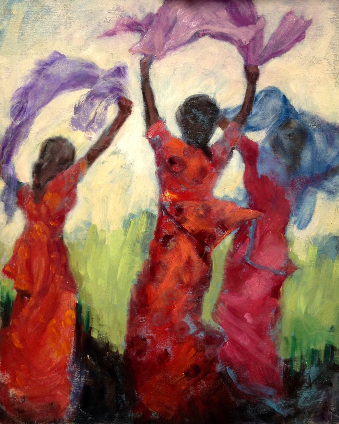 Pam Rubenstein "Dancing with Scarves" Oil