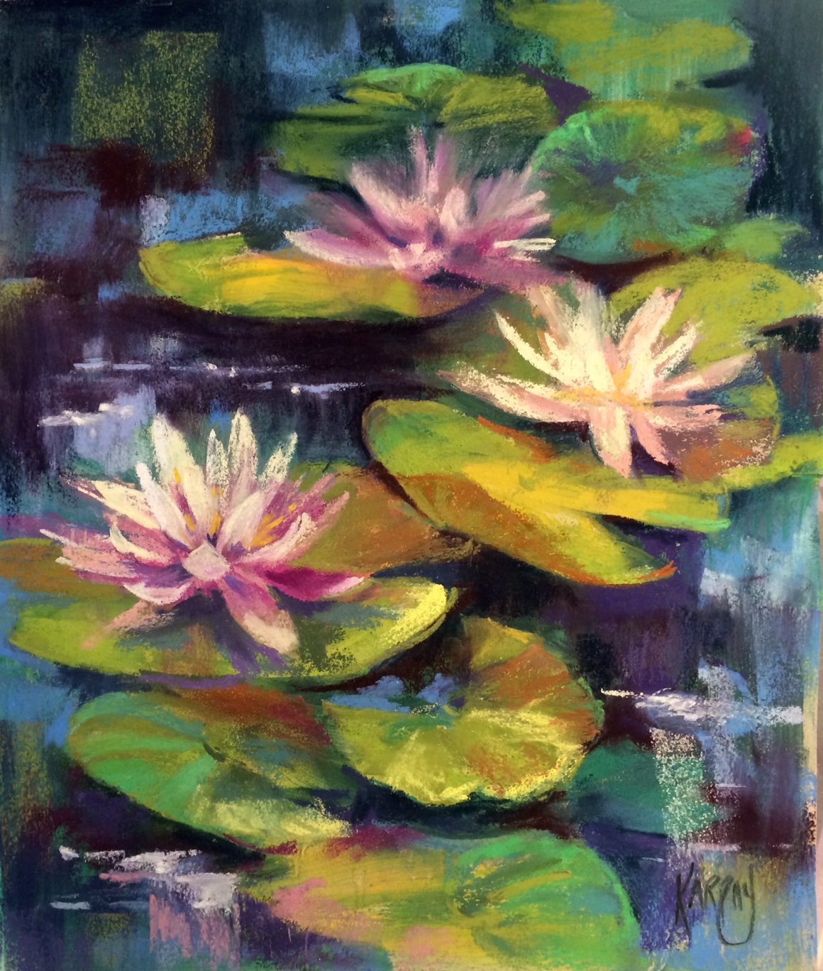 Three Lotus Beauties, pastel 12x16 (1).jpg