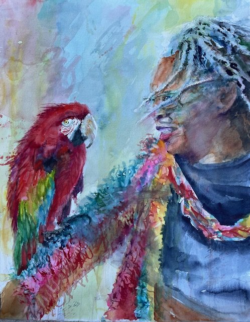 Honorable Mention #: The Introduction (Watercolor) by Deborah Biasetti
