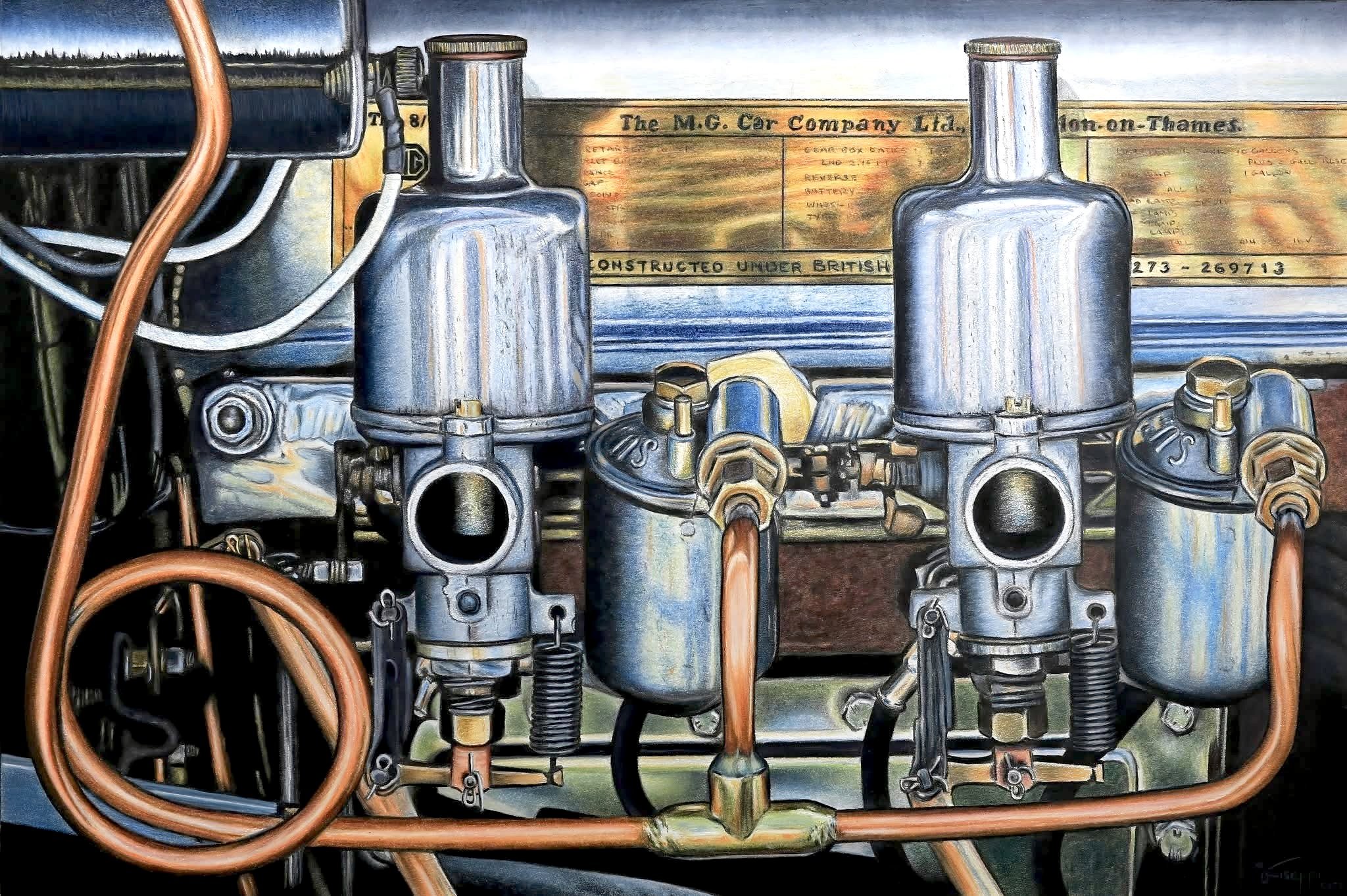 John Giuseppe, "Copper Line", Colored Pencil