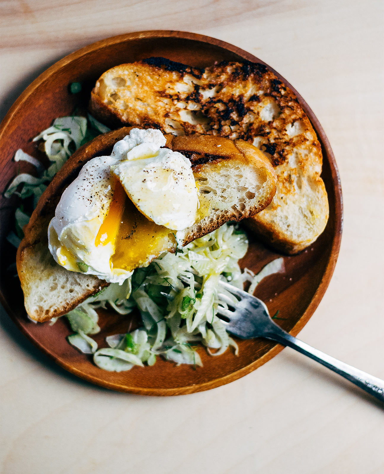 Poached Eggs with Skillet Toast