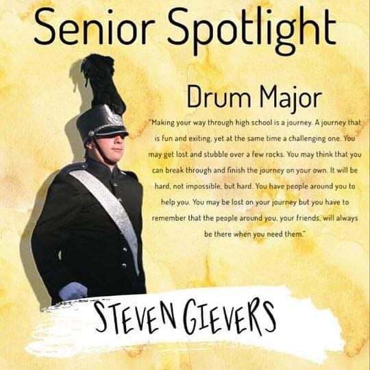 Some love to our fall 2019 Drum Major, @steven.gievers 💙🖤!! From clarinet to tenor sax, all the way to Drum Major your hard work and dedication will never be forgotten in PHS Band's heart!! We sincerely hope you think of us when taking to the strat