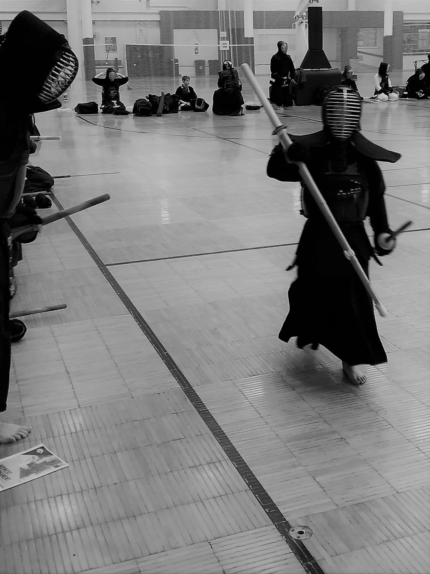 One of our junior students on her way to high five her teammates after competing at an event in Iowa :-)