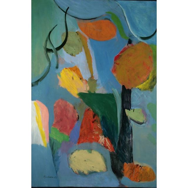 &quot;Abstract Blue Garden&quot;, oil on canvas, 1953.  #harryjackson #artist #nycartist #flaming_abstracts #curator #master #arthistory #sculptor #sculpture #painter #americanwest #artcollector #collector #realism #figurativeart #abstractexpressioni