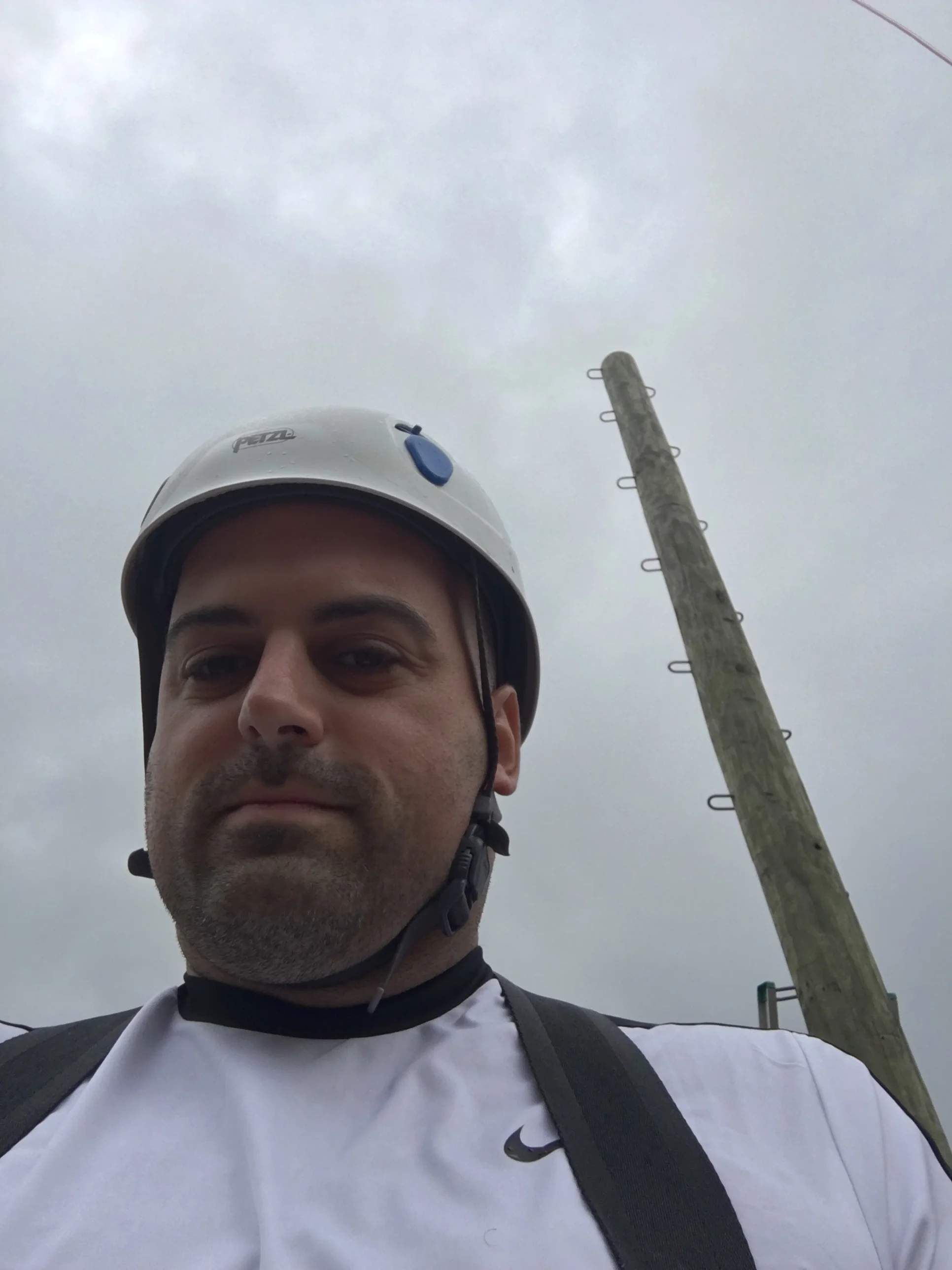  Climbed a freestanding 40 foot power pole in Texas. 