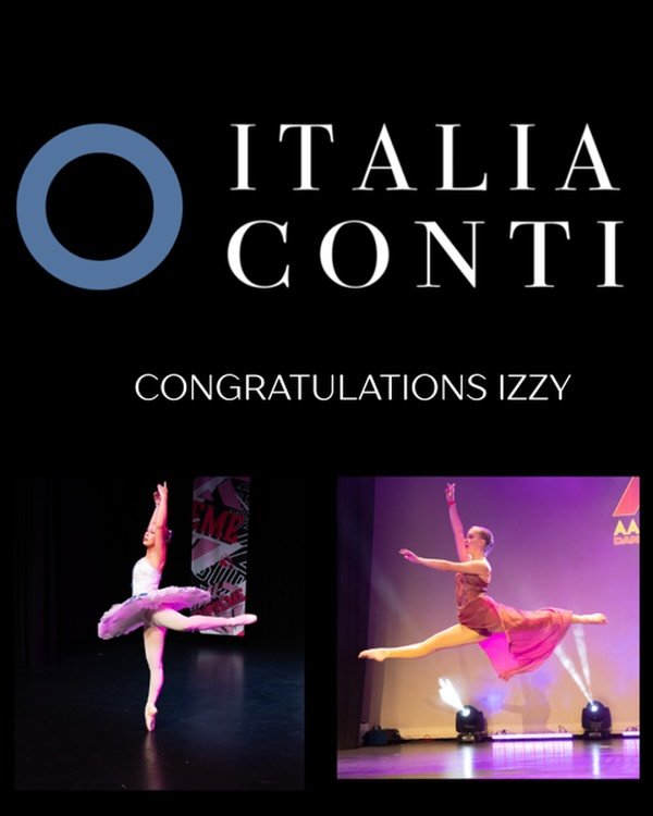 Congratulations @dancer.izzy_ on your successful audition at Italia Conti for the BA (Hons) Dance. We are so thrilled for you. Amazing news to reward all of the hard work and effort you put in everyday. We are so proud 🫶