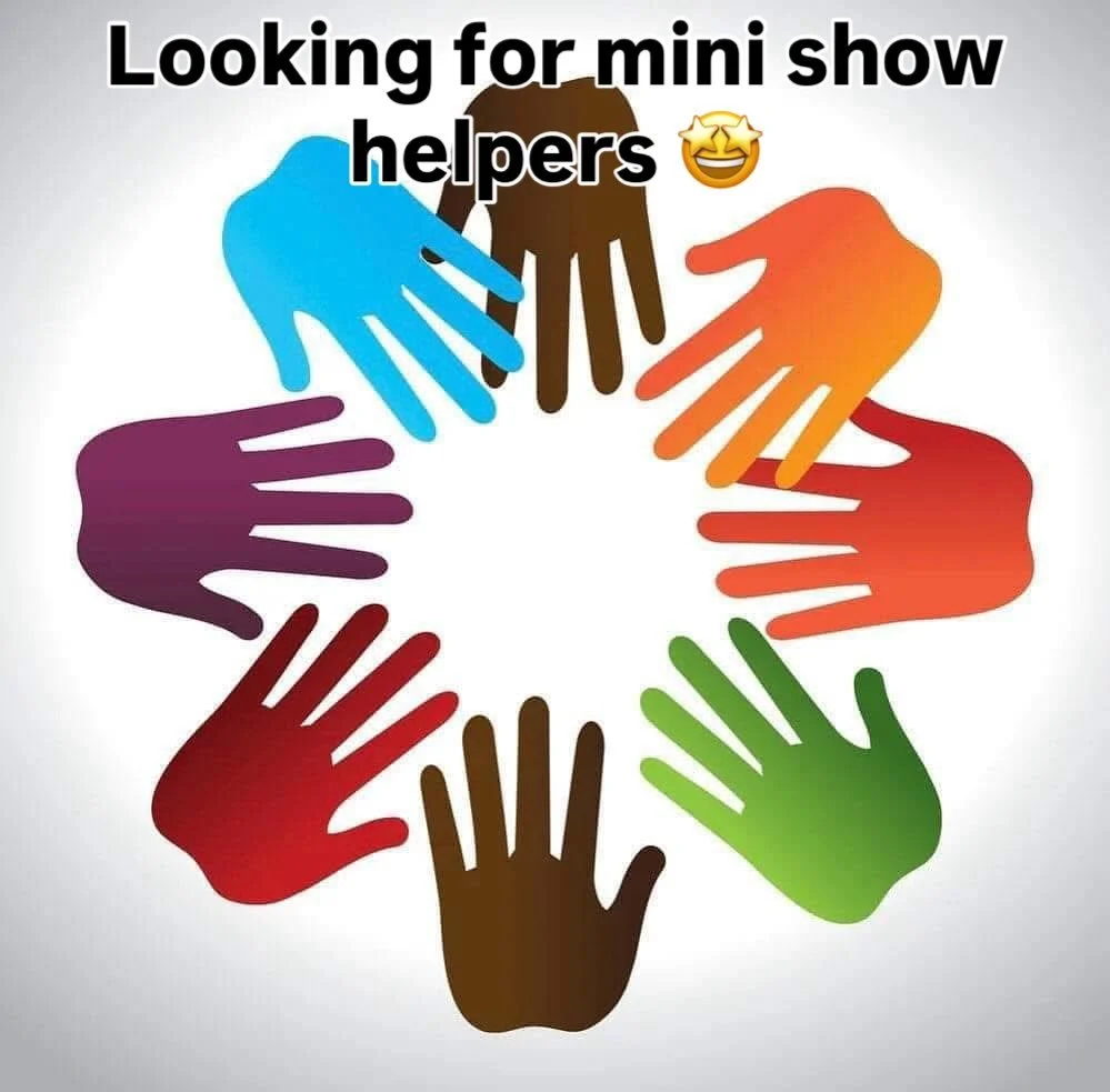 We would still love more helpers for our mini show this Sunday 8th. So if you are free and could offer up some help just let us know. You don&rsquo;t need to be able to do hair or makeup ☺️ thanks Miss Sam &amp; the Team 🫶