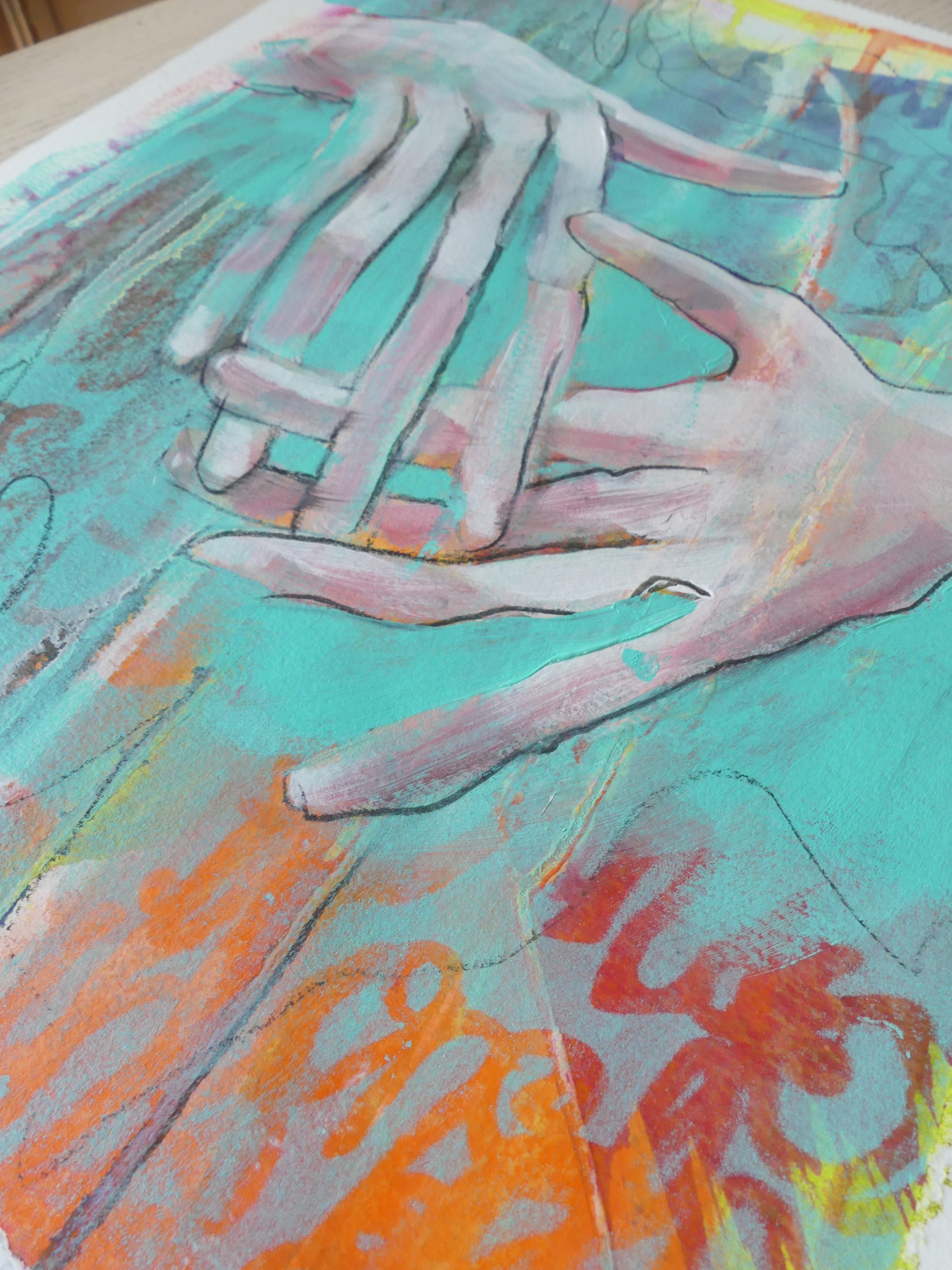 Painting hands with Emma Petitt