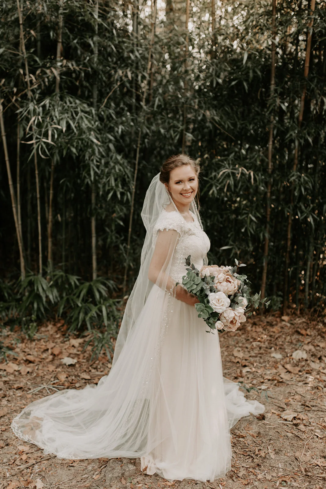 Beautiful, Simple Baton Rouge, Louisiana Bridal Session Pictures located at LSU Hilltop Arboretum Photographed by Magnolia and Grace Photography based out of Denham Springs, LA