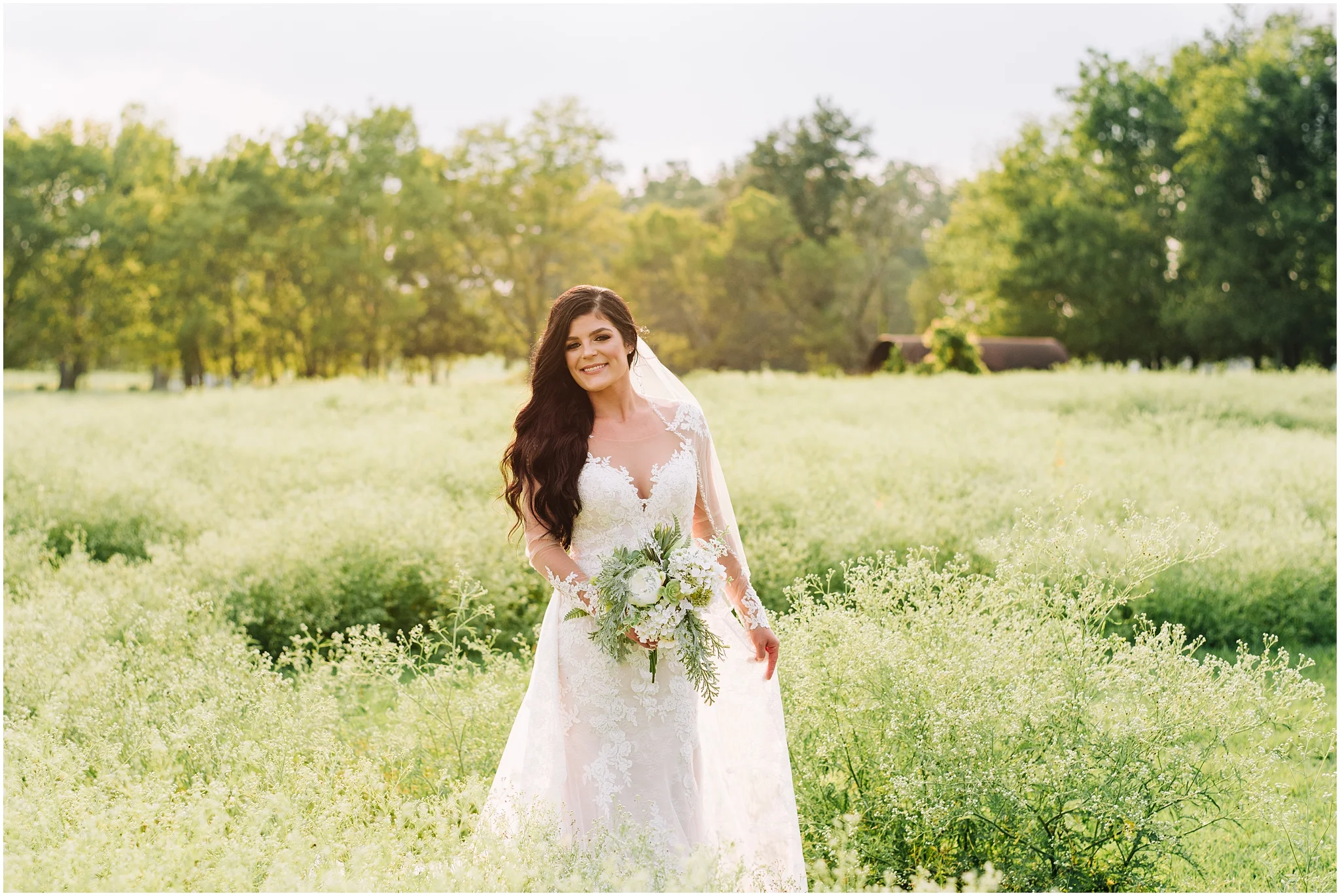 Bridal Portrait Session in Darrow, Louisiana on a farm. Country land with horse. Photographed by Magnolia and Grace Photography. A wedding and family portrait photographer located in Denham Springs. Baton Rouge, Lafayette, Gonzales, New Orleans, Mandeville, and Southern Louisiana Photographer.