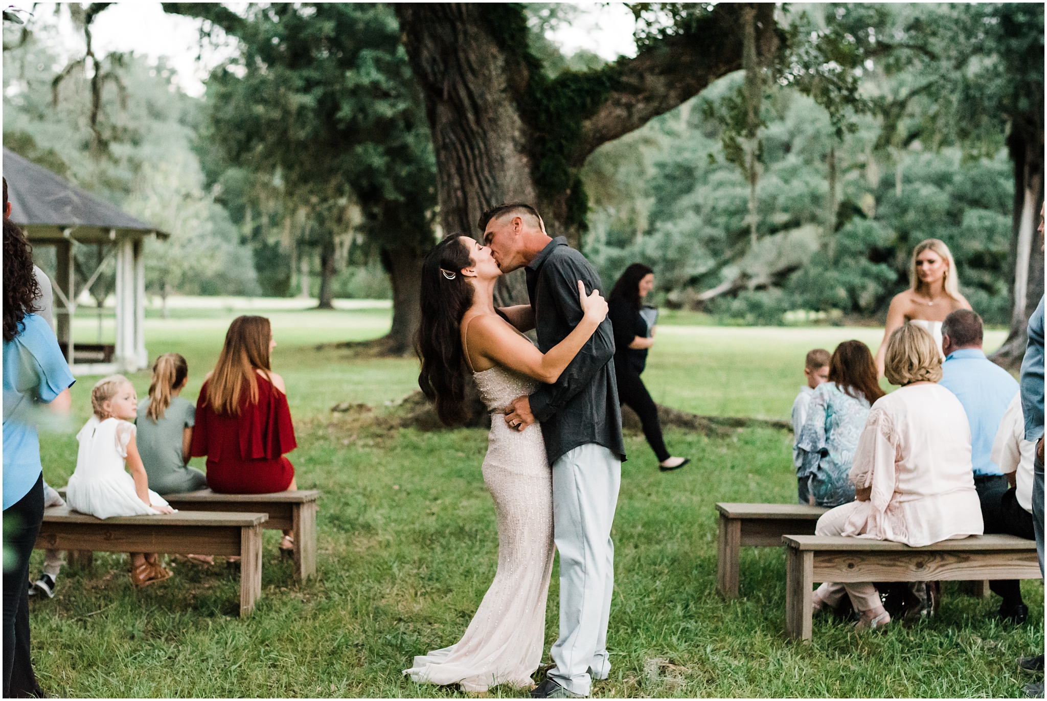 A Wedding Elopement under Oak Trees photographed by Taylor Hubbs Photography located in Baton Rouge, Louisiana. Taylor Hubbs Photography is a Lifestyle Family, Children, and Wedding Photographer that services southern Louisiana.