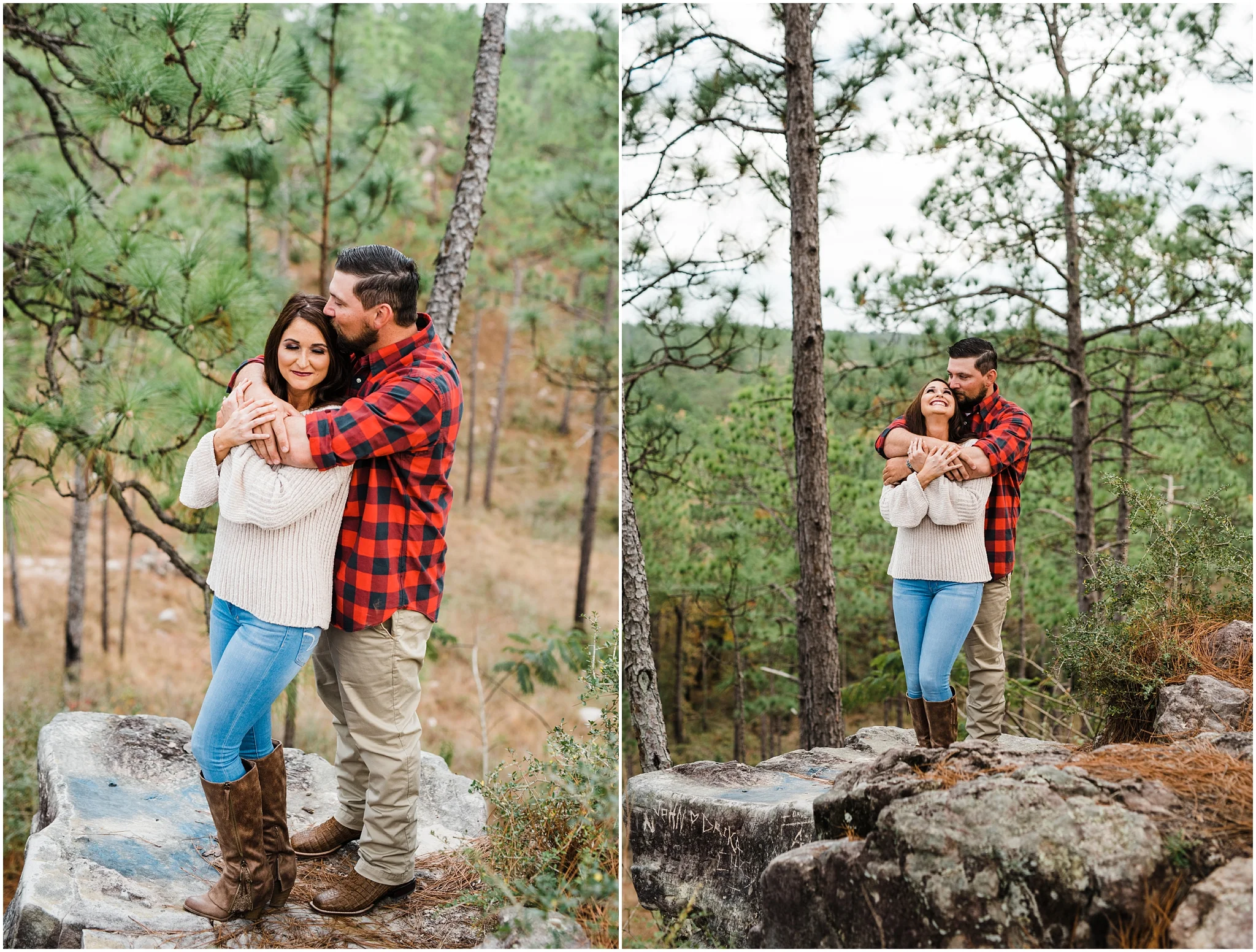 A Fall Kisatchie Forest Engagement Session photographed by Taylor Hubbs Photography, located in Baton Rouge, Louisiana. A wedding and lifestyle family photographer.