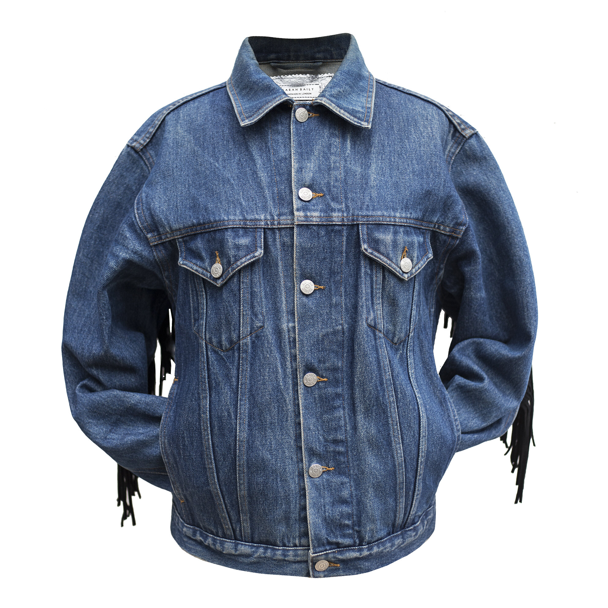 Leopard With Suede Tassels Denim Jacket 