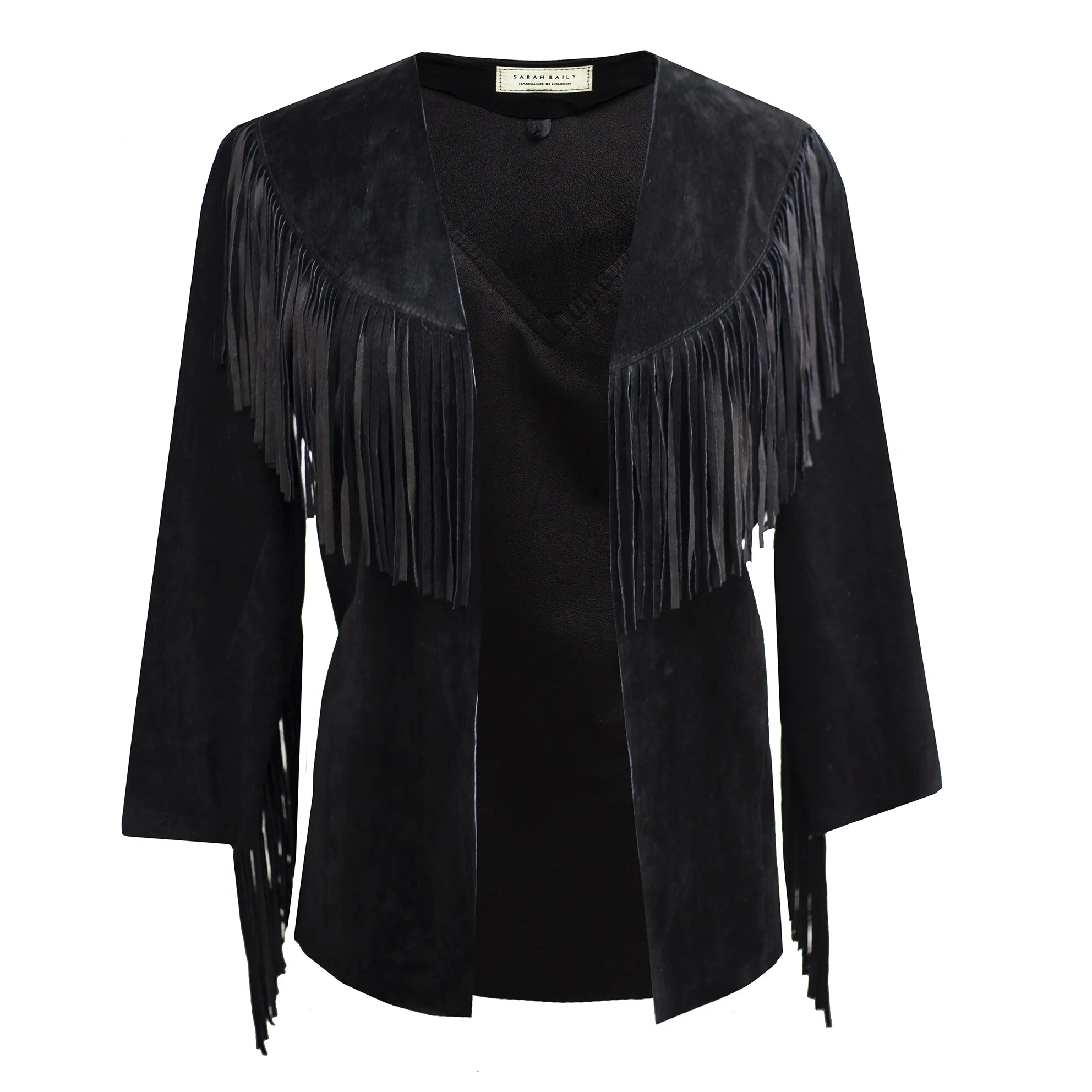 black jacket with tassels